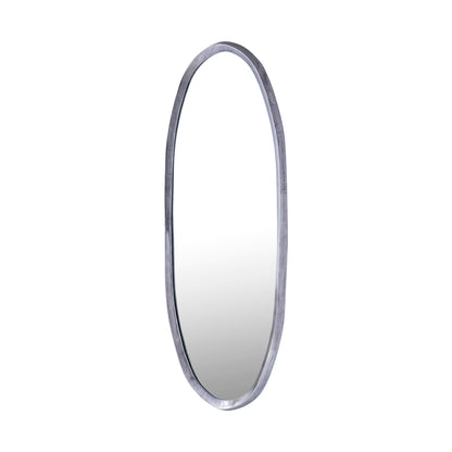 Limera Nickel Alu Oval Mirror Irregular Border M 60x3.5x150cm PTMD - Spiegel - PTMD - livinglovely.nl