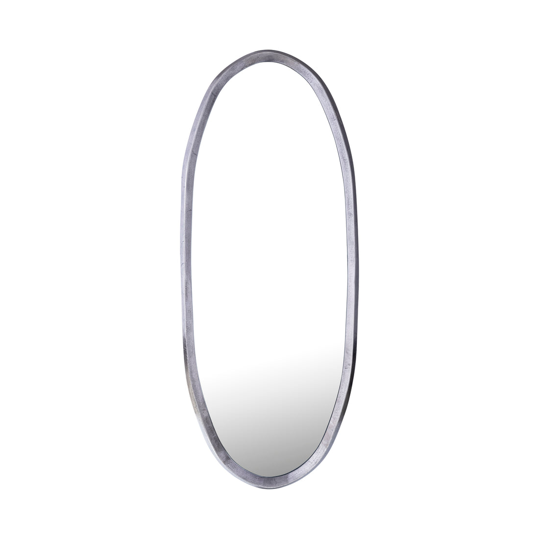 Limera Nickel Alu Oval Mirror Irregular Border M 60x3.5x150cm PTMD - Spiegel - PTMD - livinglovely.nl