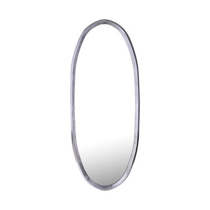 Limera Nickel Alu Oval Mirror Irregular Border M 60x3.5x150cm PTMD - Spiegel - PTMD - livinglovely.nl