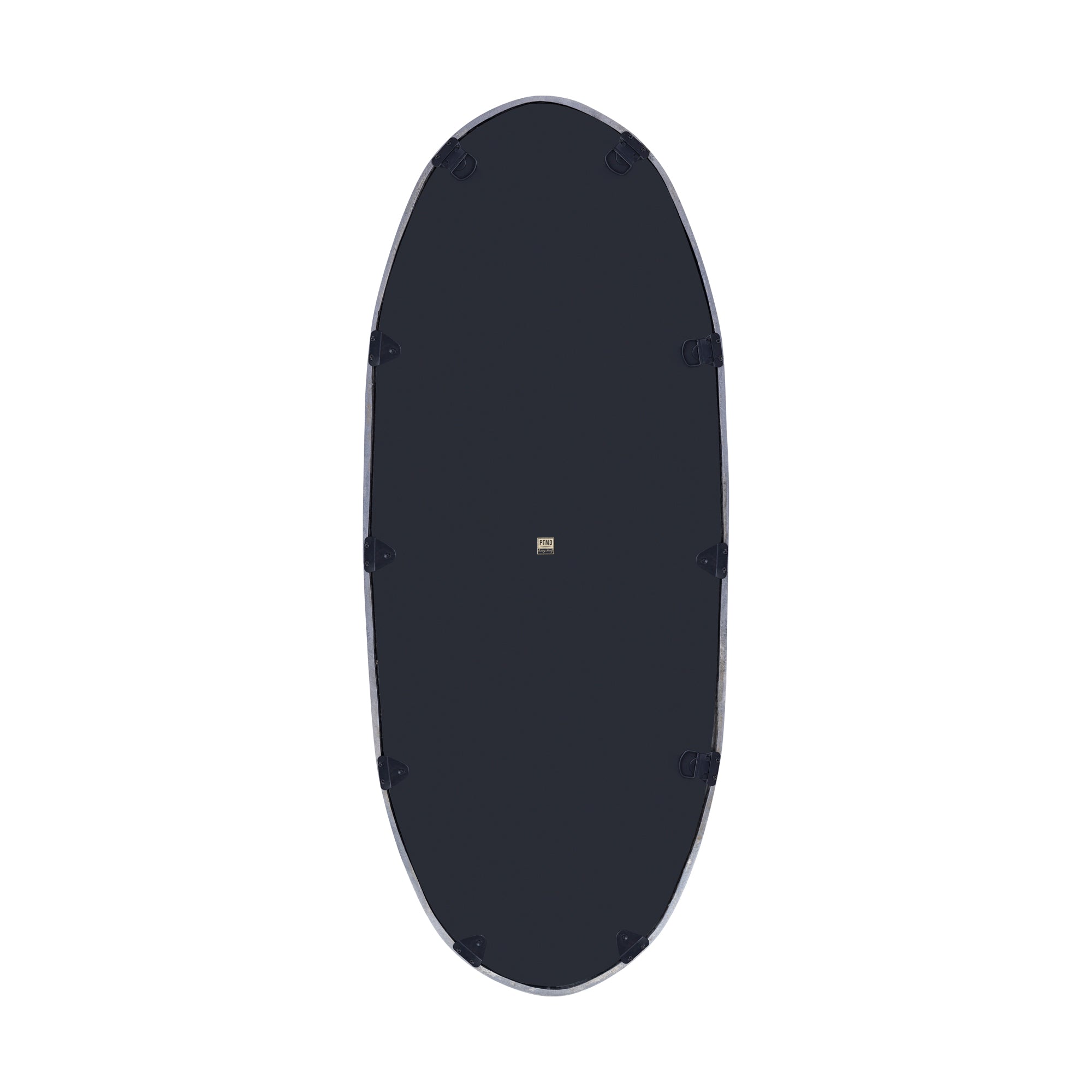 Limera Nickel Alu Oval Mirror Irregular Border M 60x3.5x150cm PTMD - Spiegel - PTMD - livinglovely.nl