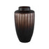 Linesa Brown Carved Glass Shaped Vase Matt LDia 19xh33cm PTMD - Vaas - PTMD - livinglovely.nl