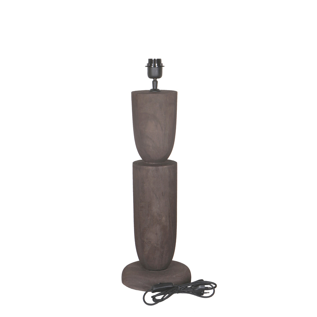 Lorinne Brown mango wood table lamp double - Tafellamp - PTMD - livinglovely.nl