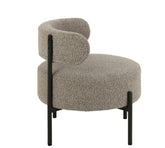 Loungestoel Boucle Multiplex/Polyester Grijs/Zwart - Fauteuil - J-Line - livinglovely.nl
