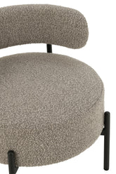 Loungestoel Boucle Multiplex/Polyester Grijs/Zwart - Fauteuil - J-Line - livinglovely.nl