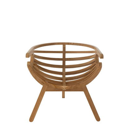 Loungestoel Crab Teak Hout Naturel - Fauteuil - J-Line - livinglovely.nl