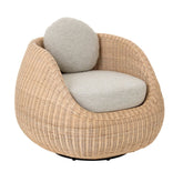 Loungestoel Draaibaar Rond Rotan Naturel/Ecru J-Line
