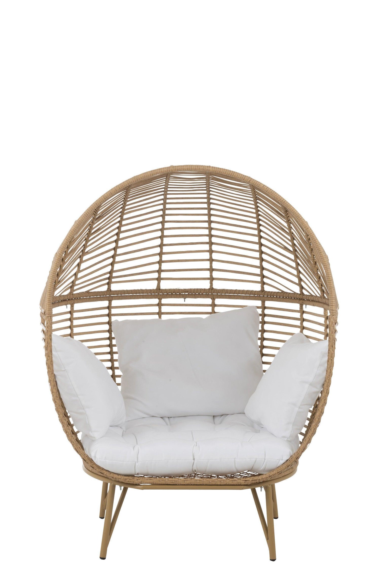 Loungestoel Ovaal Staal Naturel 115x110x148cm - Outdoor loungestoel - J-Line - livinglovely.nl