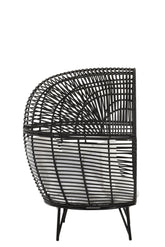 Loungestoel Ovaal Staal Zwart - Outdoor loungestoel - J-Line - livinglovely.nl