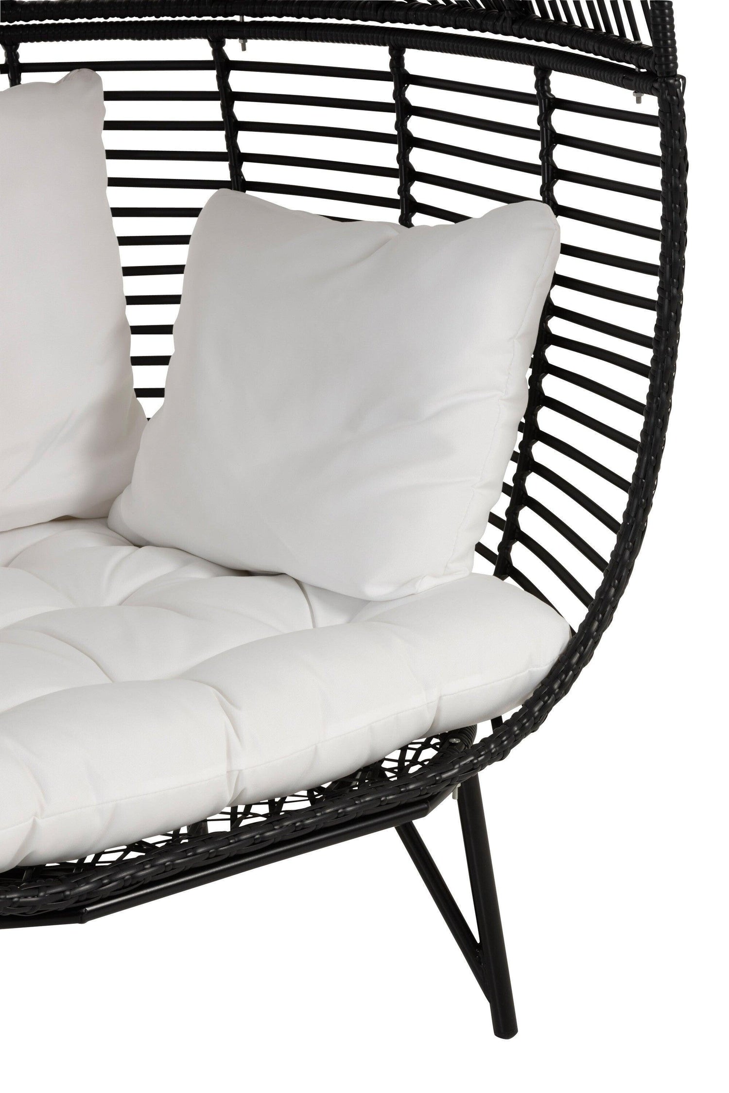 Loungestoel Ovaal Staal Zwart - Outdoor loungestoel - J-Line - livinglovely.nl