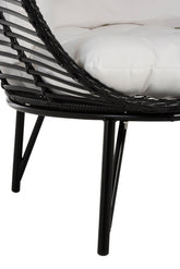 Loungestoel Ovaal Staal Zwart - Outdoor loungestoel - J-Line - livinglovely.nl