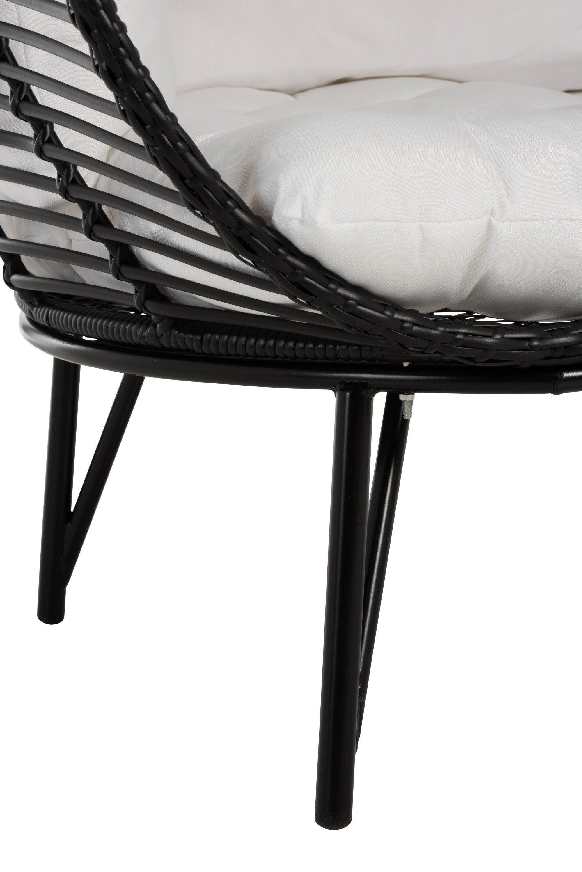 Loungestoel Ovaal Staal Zwart - Outdoor loungestoel - J-Line - livinglovely.nl