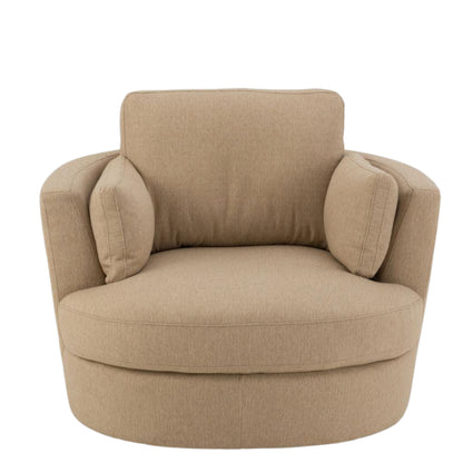 Loungestoel Swivel Hout/Textiel Beige - J-Line