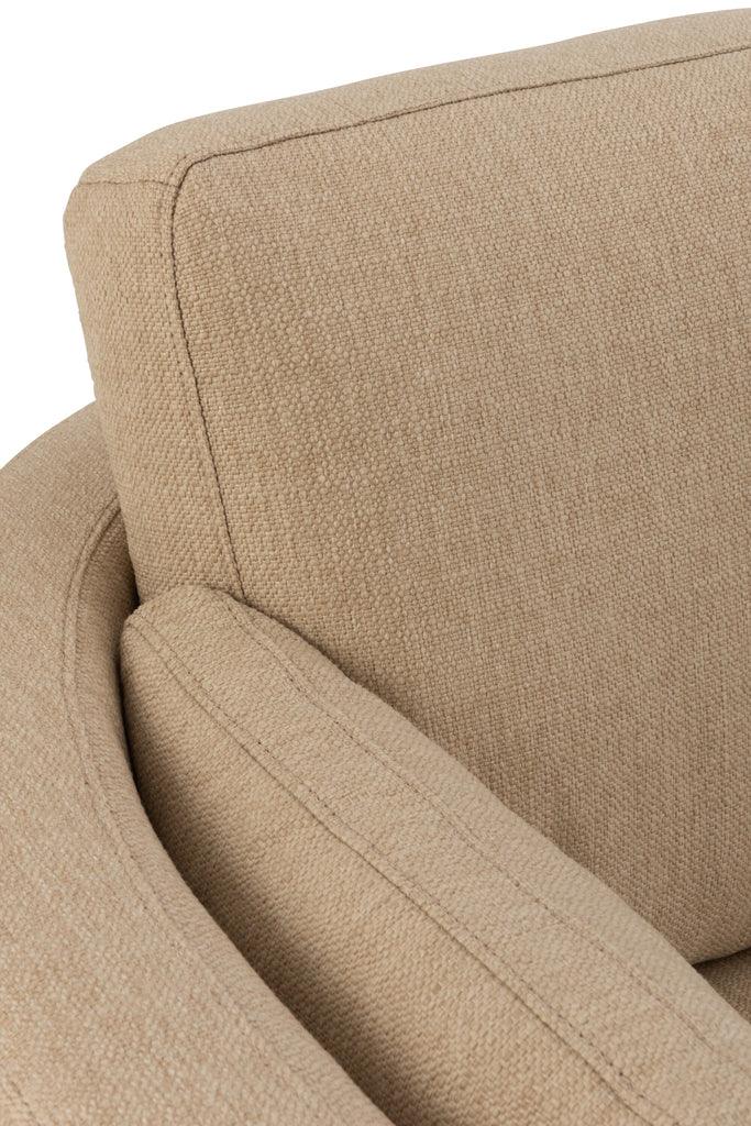 Loungestoel Swivel Hout/Textiel Beige - J-Line - Fauteuil - J-Line - livinglovely.nl