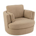 Loungestoel Swivel Hout/Textiel Beige - J-Line - Fauteuil - J-Line - livinglovely.nl