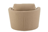 Loungestoel Swivel Hout/Textiel Beige - J-Line - Fauteuil - J-Line - livinglovely.nl