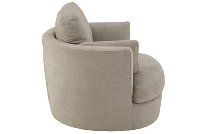 Loungestoel Swivel Hout/Textiel Grijs - J-Line - Fauteuil - J-Line - livinglovely.nl
