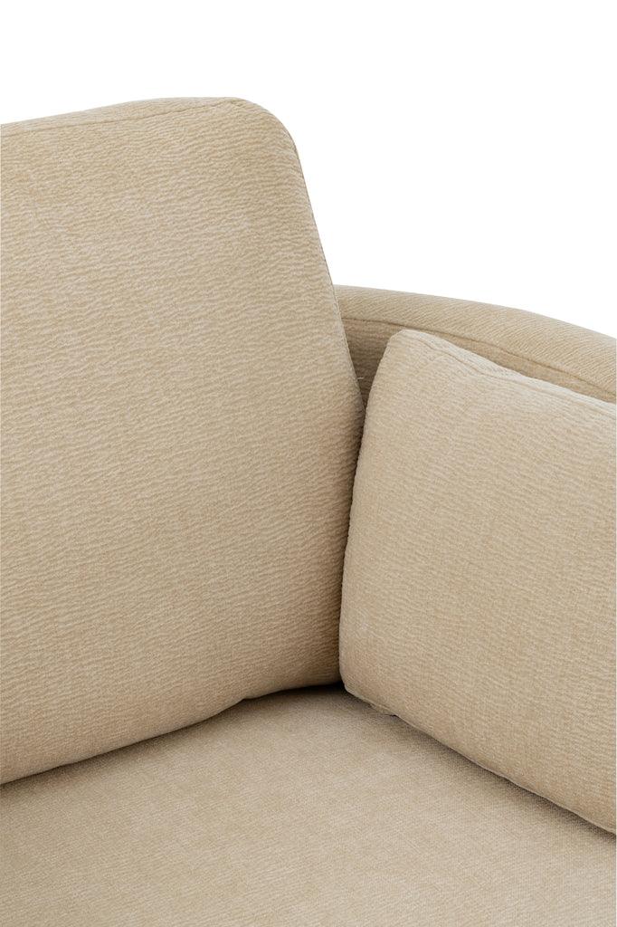 Loungestoel Swivel Populierenhout / Schuim Beige - J-Line - Fauteuil - J-Line - livinglovely.nl