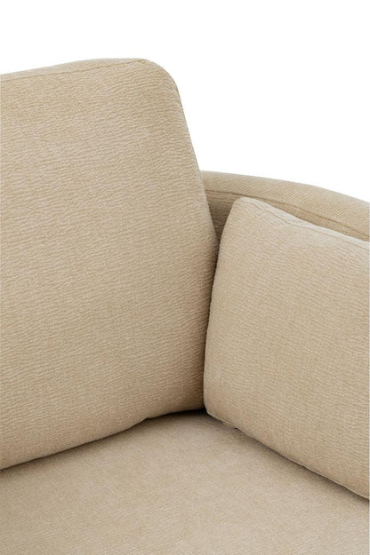 Loungestoel Swivel Populierenhout / Schuim Beige - J-Line - Fauteuil - J-Line - livinglovely.nl