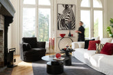 Loungestoel Swivel Populierenhout / Schuim Donker Bruin - J-Line - Fauteuil - J-Line - livinglovely.nl