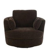 Loungestoel Swivel Populierenhout / Schuim Donker Bruin - J-Line - Fauteuil - J-Line - livinglovely.nl