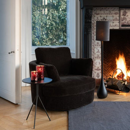 Loungestoel Swivel Populierenhout / Schuim Donker Bruin - J-Line