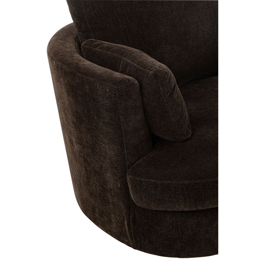 Loungestoel Swivel Populierenhout / Schuim Donker Bruin - J-Line