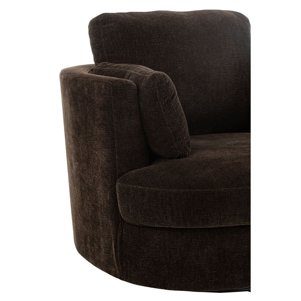 Loungestoel Swivel Populierenhout / Schuim Donker Bruin - J-Line