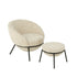 Loungstoel + krukje Napoli Beige J-Line - Loungestoel - J-Line - livinglovely.nl