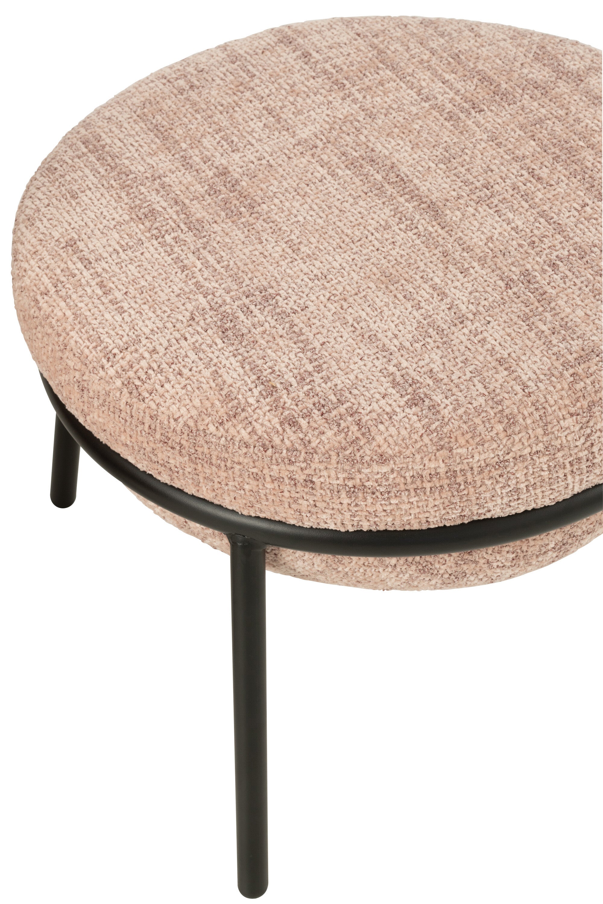 Loungstoel + krukje Napoli Licht Roze J-Line - Loungestoel - J-Line - livinglovely.nl