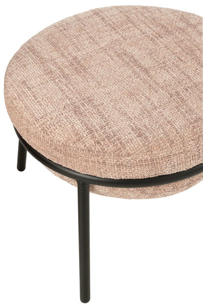 Loungstoel + krukje Napoli Licht Roze J-Line - Loungestoel - J-Line - livinglovely.nl