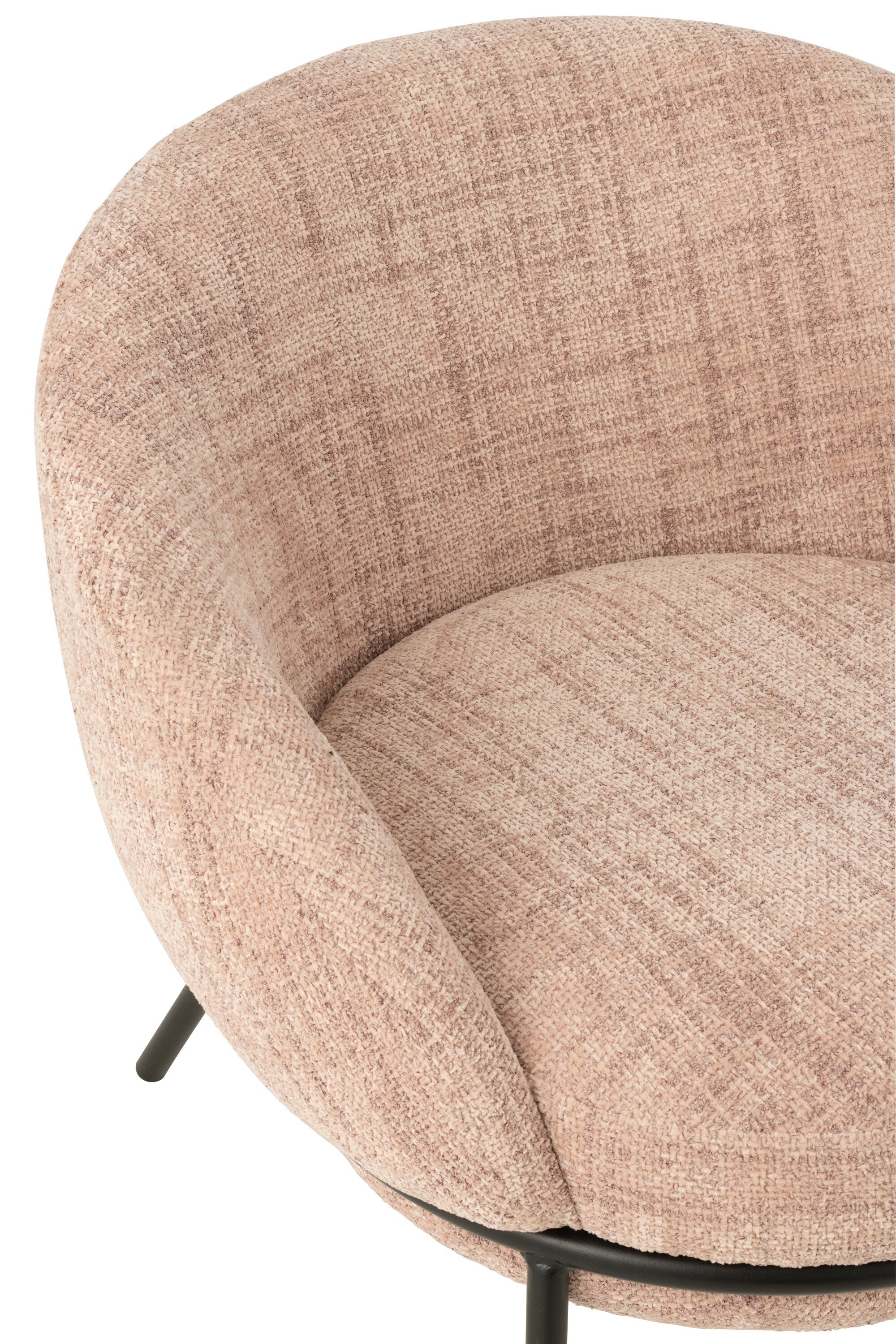 Loungstoel + krukje Napoli Licht Roze J-Line - Loungestoel - J-Line - livinglovely.nl