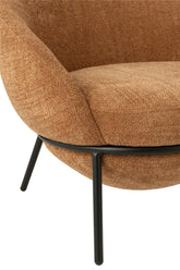 Loungstoel + krukje Napoli Terracotta J-Line - - J-Line - livinglovely.nl