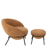 Loungstoel + krukje Napoli Terracotta J-Line