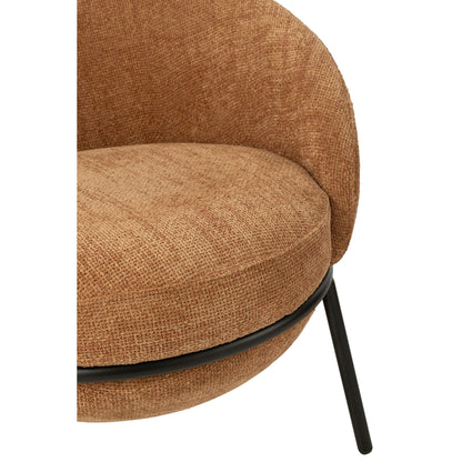 Loungstoel + krukje Napoli Terracotta J-Line