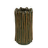 Luci Dark Green Ceramic Vase Ribbed Round L van PTMD, donkergroene geribbelde vaas op witte achtergrond