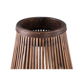 Lysia Brown Round Bamboo Lantern With Glass L (set of 2) - - PTMD - livinglovely.nl