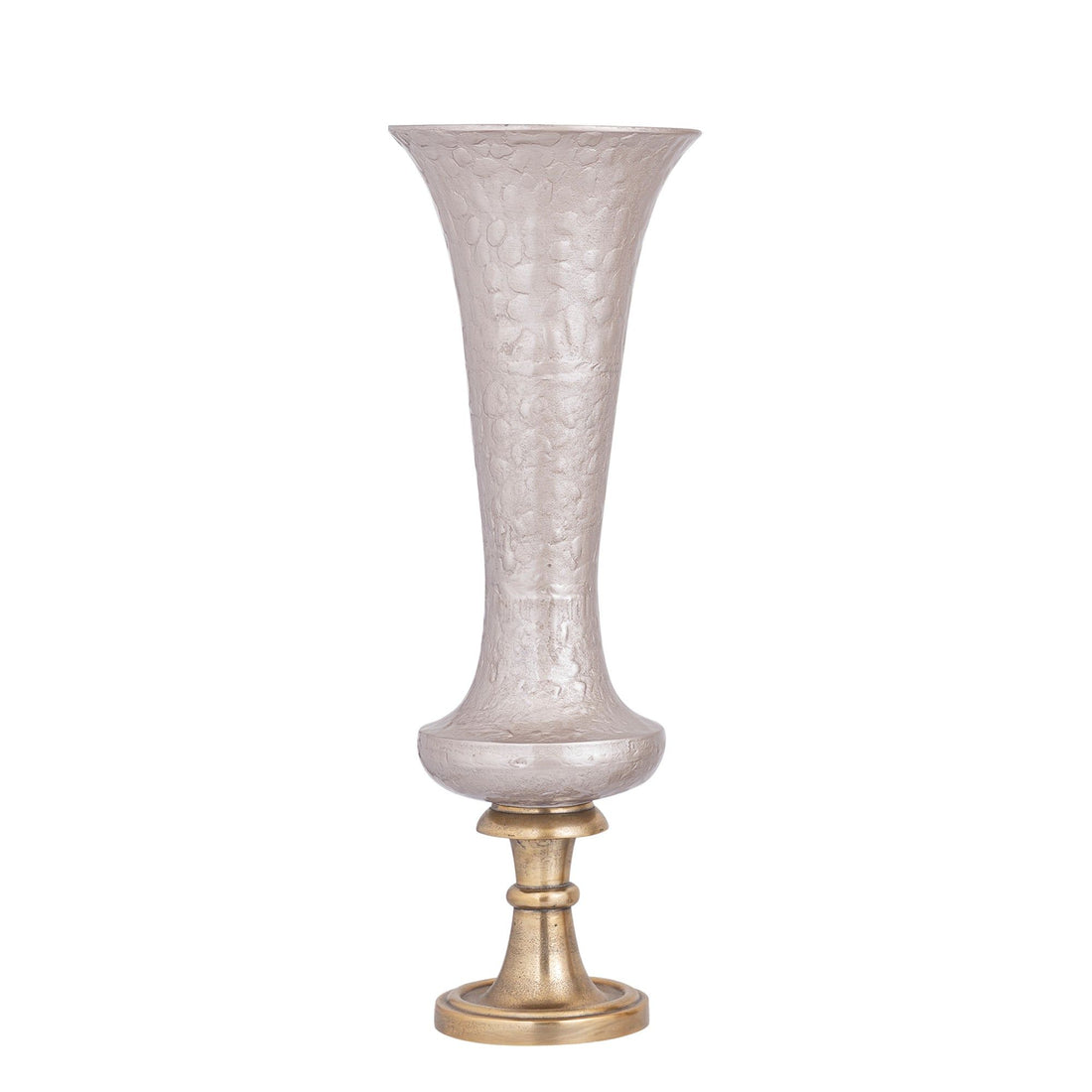Lysse vaas large van PTMD, champagnekleurige vaas van aluminium met emaille