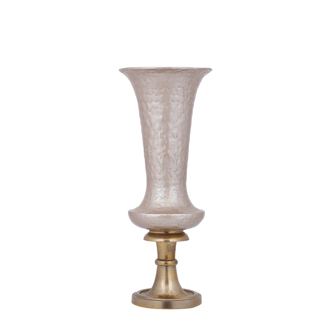 Lysse vaas small van PTMD, champagnekleurige vaas van aluminium met emaille