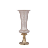 Lysse vaas small van PTMD, champagnekleurige vaas van aluminium met emaille
