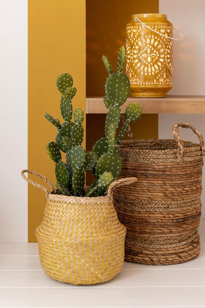 Manden Lucie Raffia Naturel Set van 3 - Mand - J-Line - livinglovely.nl