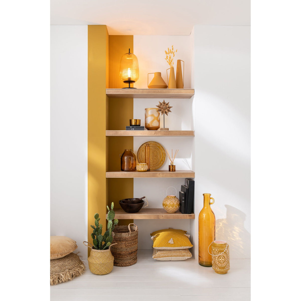 Manden Lucie Raffia Naturel Set van 3 J-Line