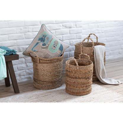 Manden Lucie Raffia Naturel Set van 3 J-Line