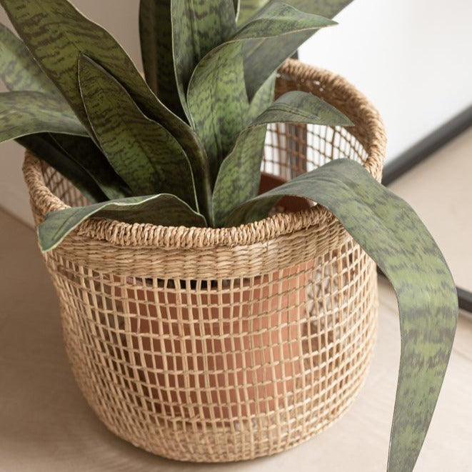 Manden Oasis Zeegras Licht Naturel Set van 5 - Mand - J-Line - livinglovely.nl