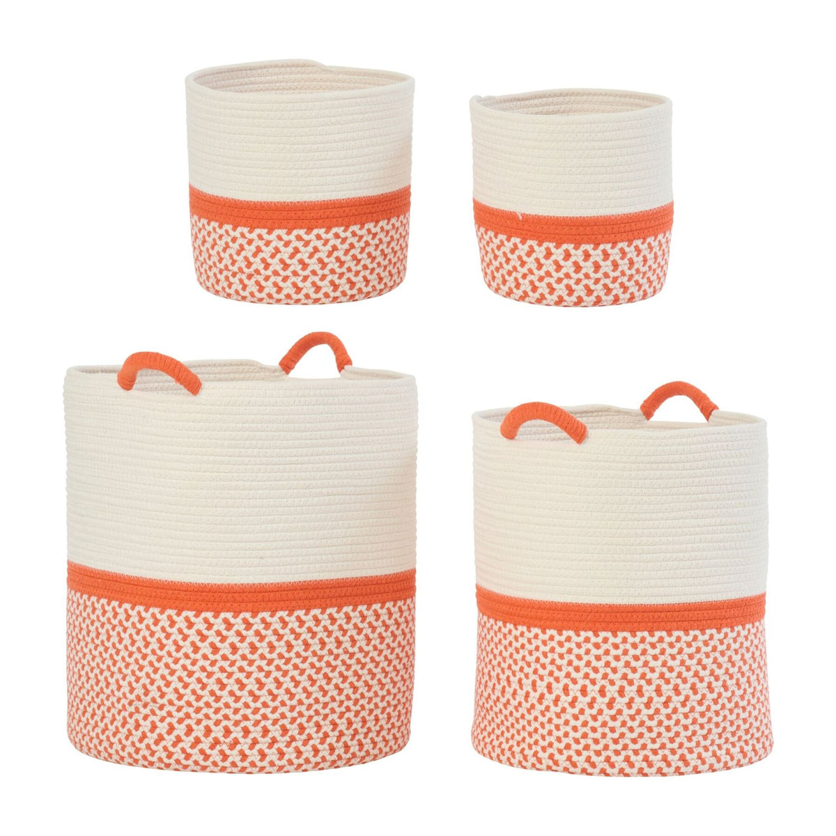 Manden Polyester Oranje/Wit Set van 4 J-Line