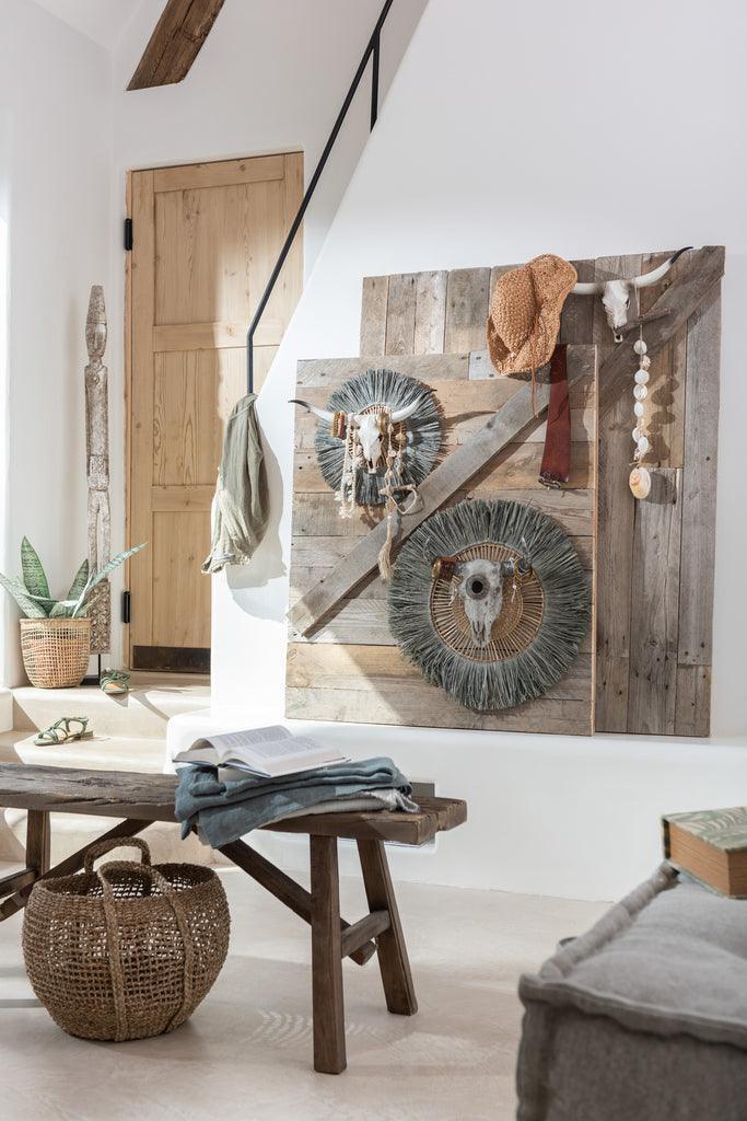 Manden Tosai Zeegras Naturel Set van 2 - Mand - J-Line - livinglovely.nl