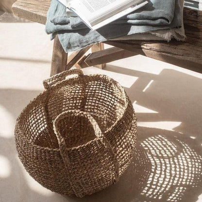 Manden Tosai Zeegras Naturel Set van 2 - Mand - J-Line - livinglovely.nl
