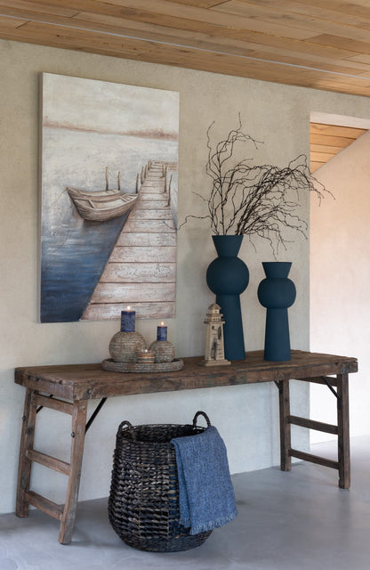 Manden Waterhyacinth Donker Bruin Set van 2 - Mand - J-Line - livinglovely.nl