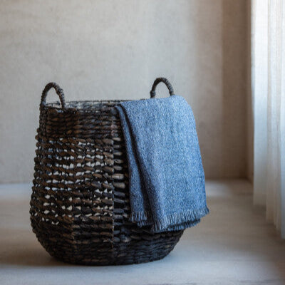 Manden Waterhyacinth Donker Bruin Set van 2 - Mand - J-Line - livinglovely.nl