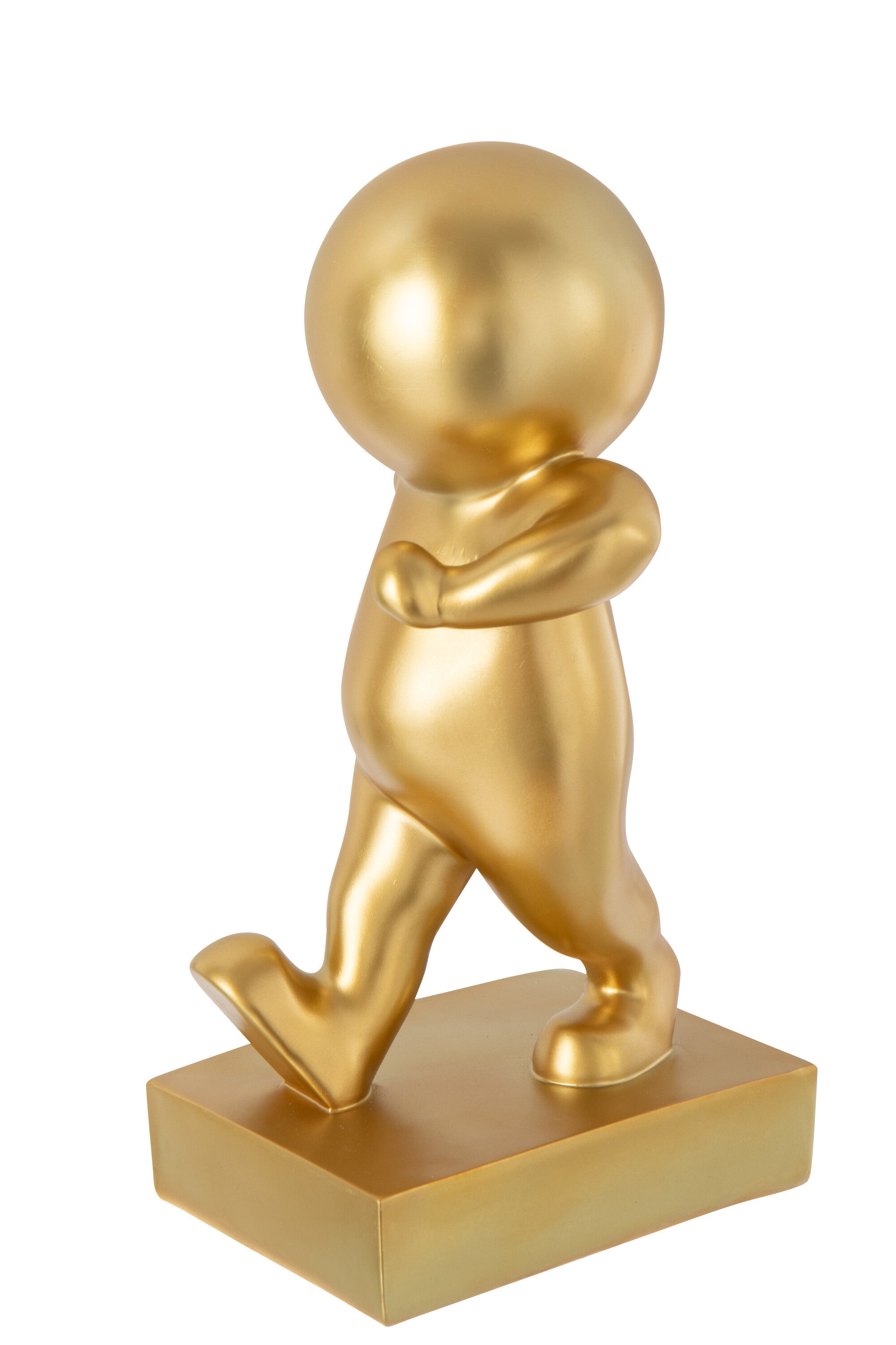 Marcel Wandelend Goudkleurig J-Line - Beeld - J-Line - livinglovely.nl