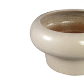 Megga Cream Big Glazed Ceramic Pot Thick Border Set van 2 PTMD - Pot - PTMD - livinglovely.nl